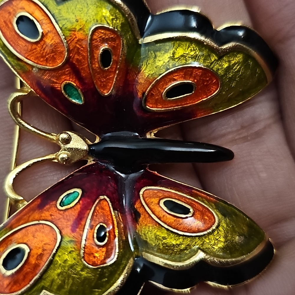 Vintage Signed Don Lin Beautiful Large Butterfly Brooch - Picture 5 of 6